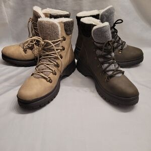 Lot of 2 Maurices Womens Winter Boots Size 10 Faux Fur Lined Lug Sole Hiker